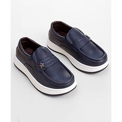 Cute Walk by Babyhug Slip On Solid Color Loafers - Navy Blue