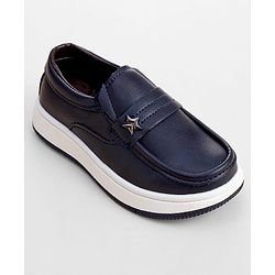 Cute Walk by Babyhug Slip On Solid Color Loafers - Navy Blue