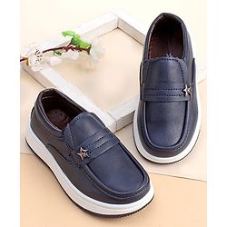 Cute Walk by Babyhug Slip On Solid Color Loafers - Navy Blue