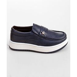 Cute Walk by Babyhug Slip On Solid Color Loafers - Navy Blue