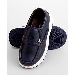 Cute Walk by Babyhug Slip On Solid Color Loafers - Navy Blue