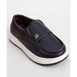 Cute Walk by Babyhug Slip On Solid Color Loafers - Navy Blue
