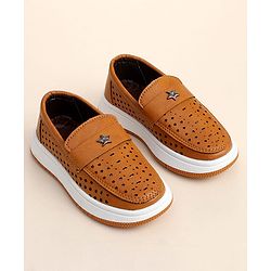 Cute Walk by Babyhug Slip On Solid Loafer - Tan