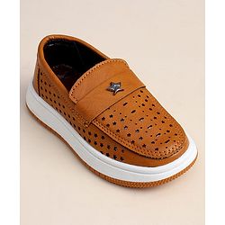 Cute Walk by Babyhug Slip On Solid Loafer - Tan