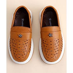 Cute Walk by Babyhug Slip On Solid Loafer - Tan