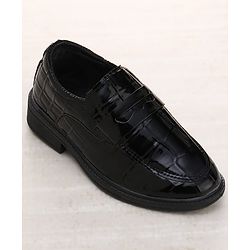 Cute Walk by Babyhug Slip On Solid Oxford Shoes - Black