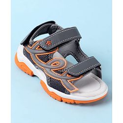 Cute Walk by Babyhug Solid Sandals with Velcro Closure - Grey