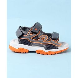 Cute Walk by Babyhug Solid Sandals with Velcro Closure - Grey