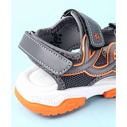Cute Walk by Babyhug Solid Sandals with Velcro Closure - Grey