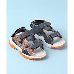 Cute Walk by Babyhug Solid Sandals with Velcro Closure - Grey