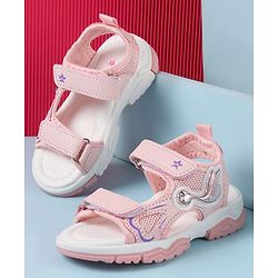 Cute Walk by Babyhug Sandals With Velcro Closure & Bird Design - Pink