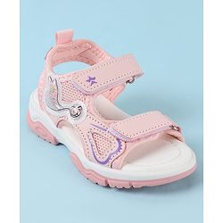 Cute Walk by Babyhug Sandals With Velcro Closure & Bird Design - Pink