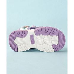 Cute Walk by Babyhug Sandals with Velcro Closure Heart Applique & Floral Print - Purple