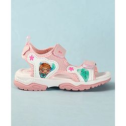 Cute Walk by Babyhug Sandals with Velcro Closure Heart Applique & Floral Print - Purple