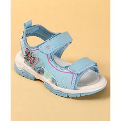 Cute Walk by Babyhug Velcro Closure Sandals With Butterfly Applique - Light Blue