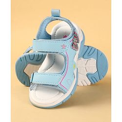 Cute Walk by Babyhug Velcro Closure Sandals With Butterfly Applique - Light Blue