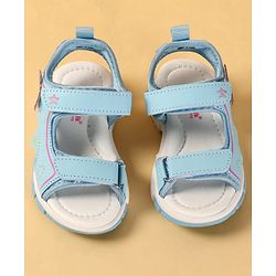 Cute Walk by Babyhug Velcro Closure Sandals With Butterfly Applique - Light Blue