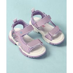 Cute Walk by Babyhug Velcro Closure Sandals With Butterfly Applique - Light Blue