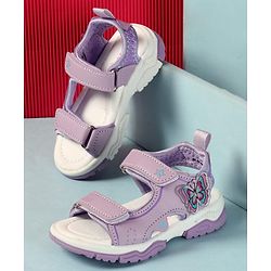 Cute Walk by Babyhug Velcro Closure Sandals With Butterfly Applique - Light Blue