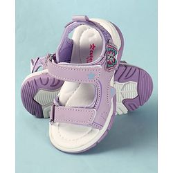 Cute Walk by Babyhug Velcro Closure Sandals With Butterfly Applique - Light Blue
