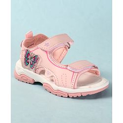 Cute Walk by Babyhug Velcro Closure Sandals With Butterfly Applique - Light Blue