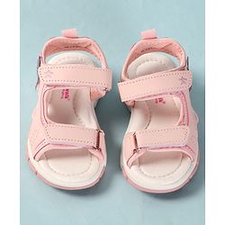 Cute Walk by Babyhug Velcro Closure Sandals With Butterfly Applique - Light Blue