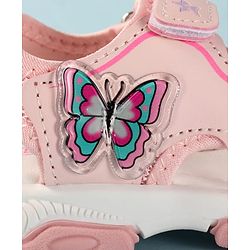 Cute Walk by Babyhug Velcro Closure Sandals With Butterfly Applique - Light Blue