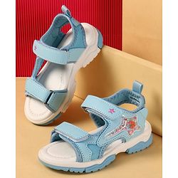 Cute Walk by Babyhug Velcro Closure Sandals With Star Applique - Light Blue