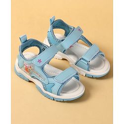 Cute Walk by Babyhug Velcro Closure Sandals With Star Applique - Light Blue