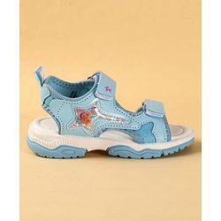 Cute Walk by Babyhug Velcro Closure Sandals With Star Applique - Light Blue