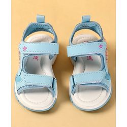 Cute Walk by Babyhug Velcro Closure Sandals With Star Applique - Light Blue