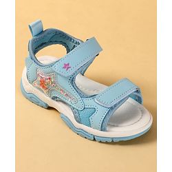 Cute Walk by Babyhug Velcro Closure Sandals With Star Applique - Light Blue