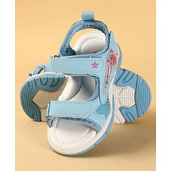 Cute Walk by Babyhug Velcro Closure Sandals With Star Applique - Light Blue