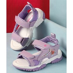Cute Walk by Babyhug Velcro Closure Sandals With Star Applique - Light Blue