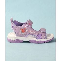 Cute Walk by Babyhug Velcro Closure Sandals With Star Applique - Light Blue