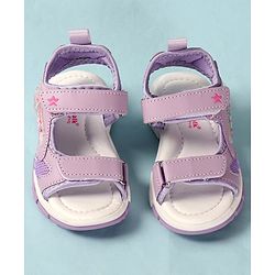 Cute Walk by Babyhug Velcro Closure Sandals With Star Applique - Light Blue