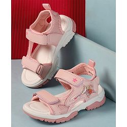 Cute Walk by Babyhug Velcro Closure Sandals With Star Applique - Light Blue