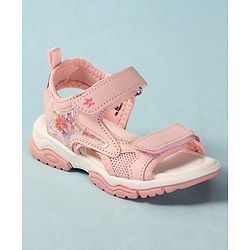 Cute Walk by Babyhug Velcro Closure Sandals With Star Applique - Light Blue