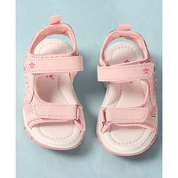 Cute Walk by Babyhug Velcro Closure Sandals With Star Applique - Light Blue