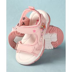 Cute Walk by Babyhug Velcro Closure Sandals With Star Applique - Light Blue