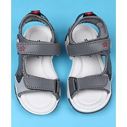 Cute Walk by Babyhug Velcro Closure Sandals With Astronaut Applique - Grey
