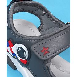 Cute Walk by Babyhug Velcro Closure Sandals With Astronaut Applique - Grey