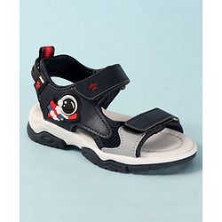 Cute Walk by Babyhug Velcro Closure Sandals With Astronaut Applique - Grey