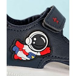 Cute Walk by Babyhug Velcro Closure Sandals With Astronaut Applique - Grey