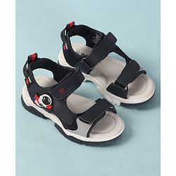Cute Walk by Babyhug Velcro Closure Sandals With Astronaut Applique - Grey