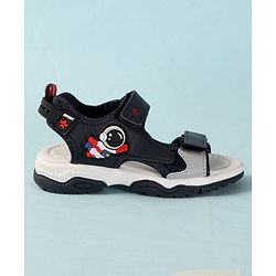 Cute Walk by Babyhug Velcro Closure Sandals With Astronaut Applique - Grey