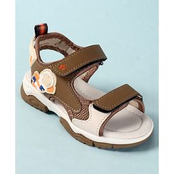 Cute Walk by Babyhug Velcro Closure Sandals With Astronaut Applique - Grey