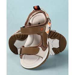 Cute Walk by Babyhug Velcro Closure Sandals With Astronaut Applique - Grey