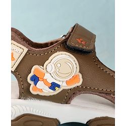 Cute Walk by Babyhug Velcro Closure Sandals With Astronaut Applique - Grey