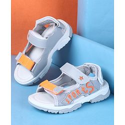 Cute Walk by Babyhug Velcro Closure Sports Printed Sandals - Grey